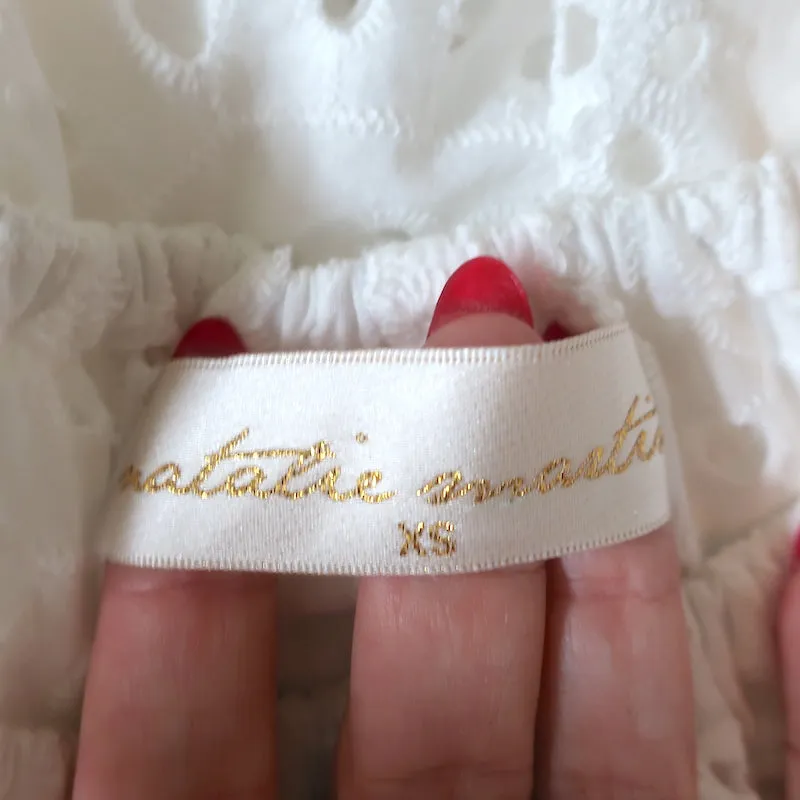 Natalie Martin Haut décolleté épaule Ella Blanc Œillet Taille Très Petite