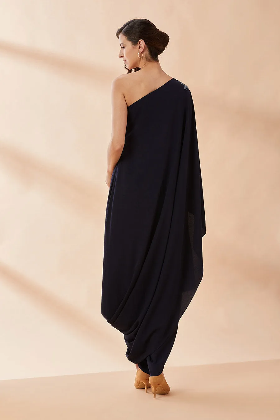 Ensemble Coordonné Crystal Une Épaule Bleu Marine