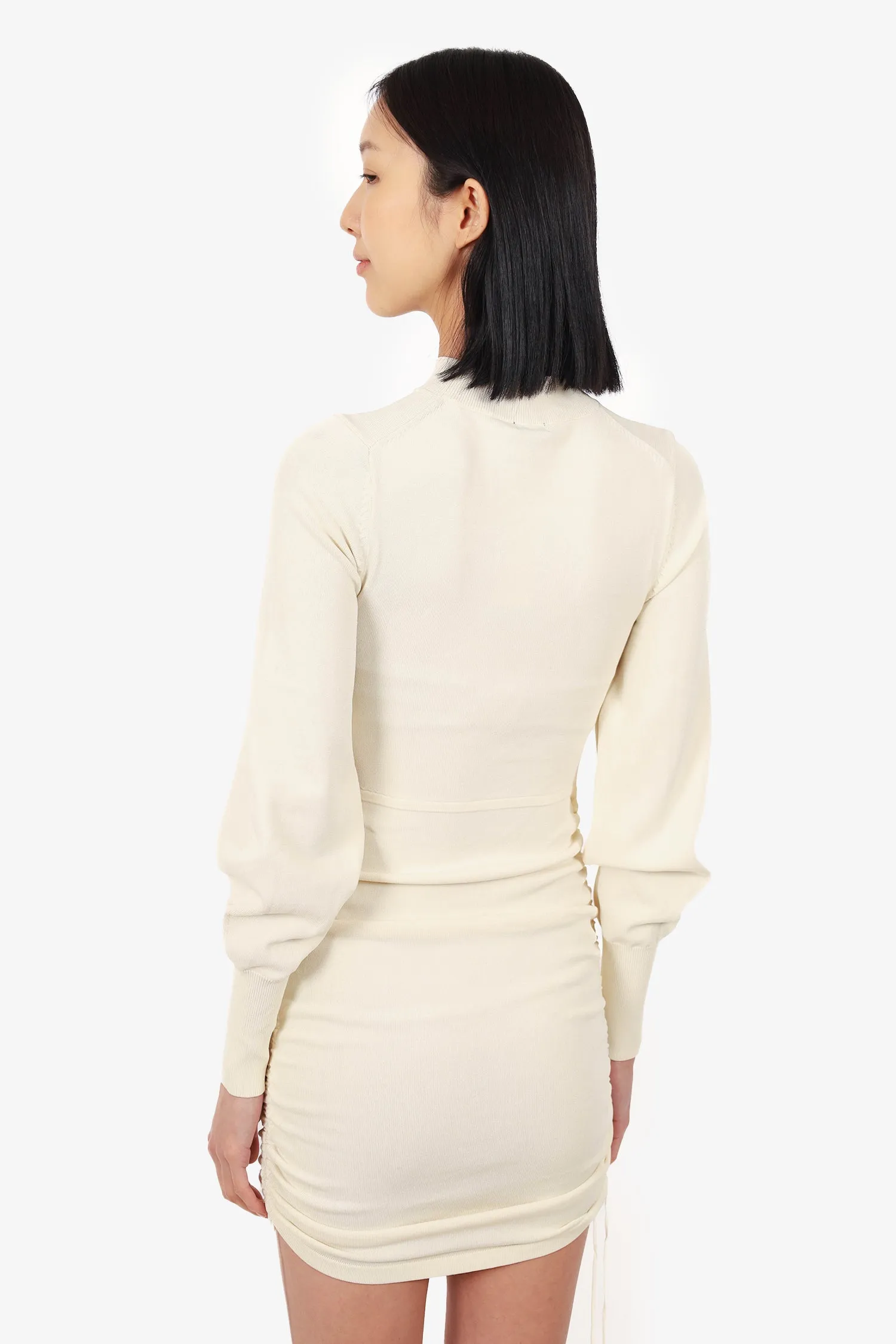 Robe mini plissée côtelée Off White taille S
