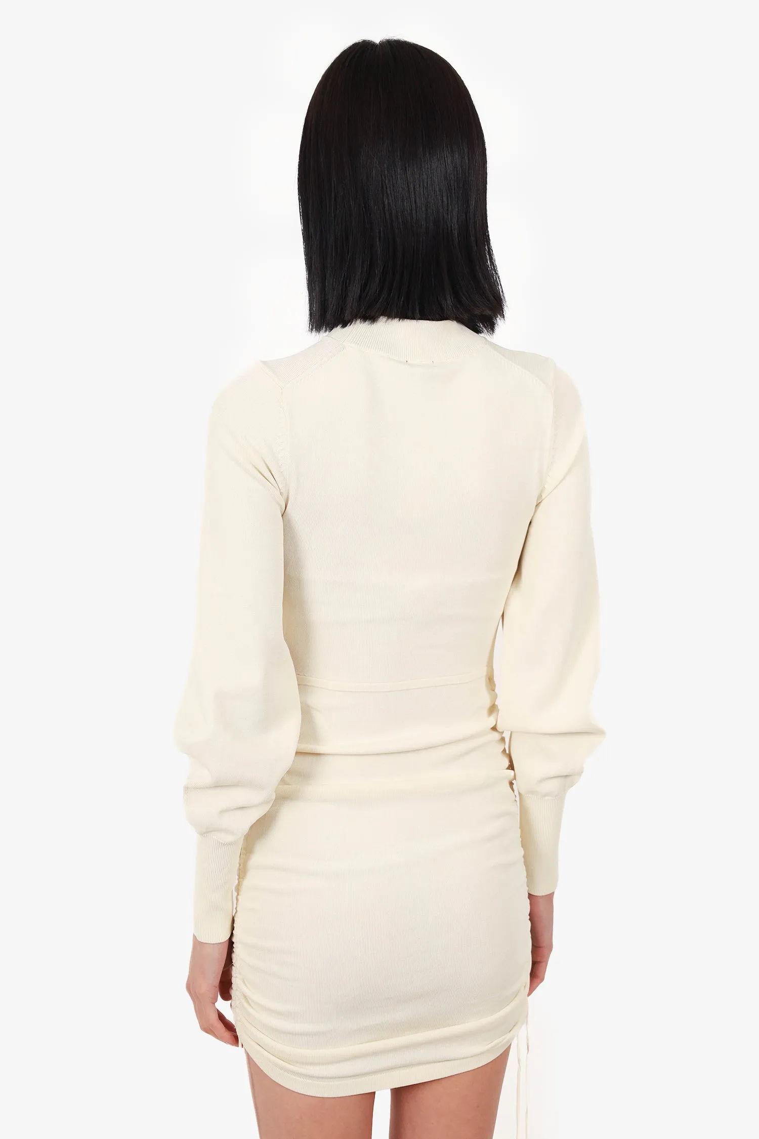 Robe mini plissée côtelée Off White taille S