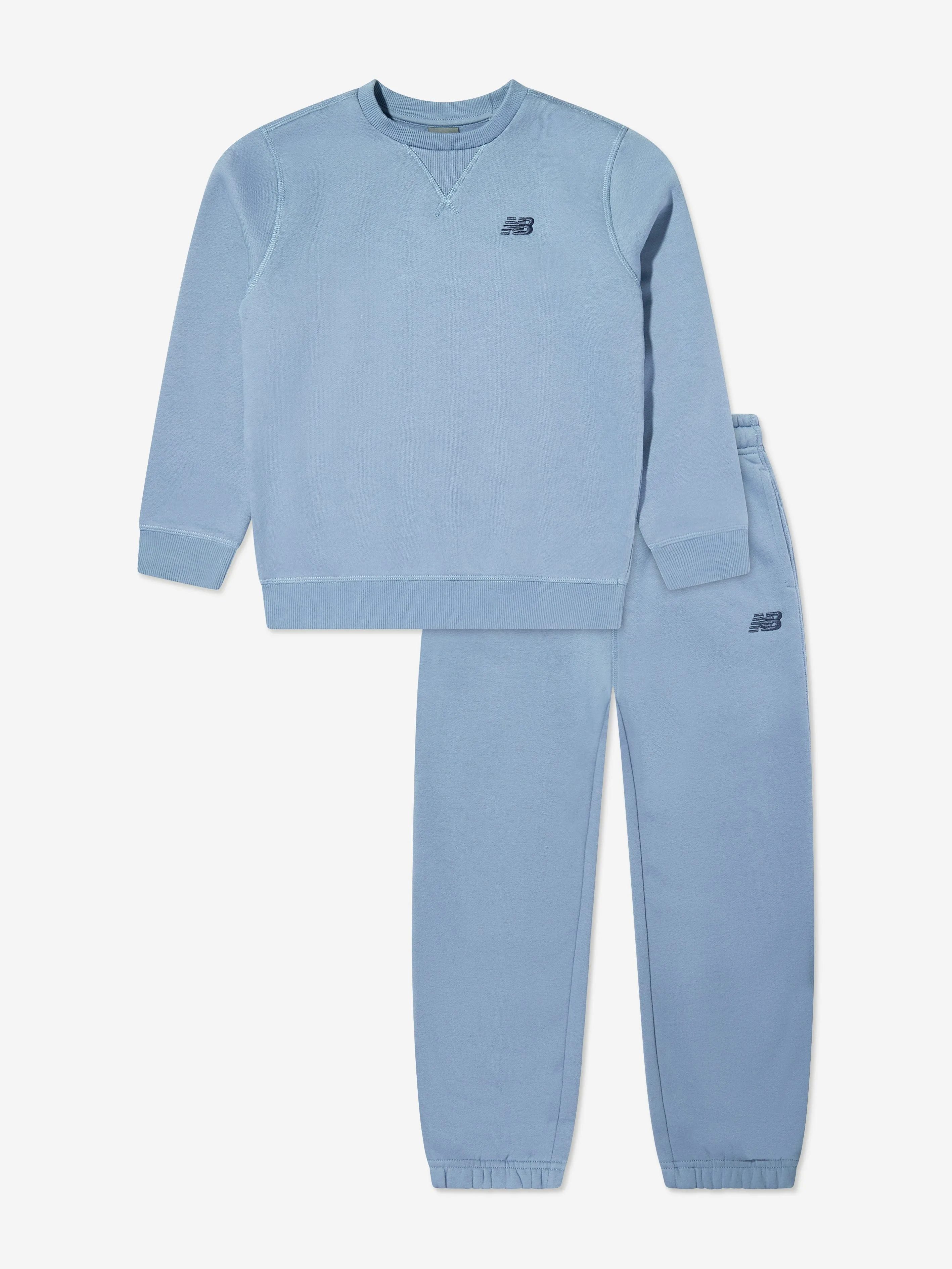 New Balance Survêtement Garçons Logo Small Brodé en Bleu