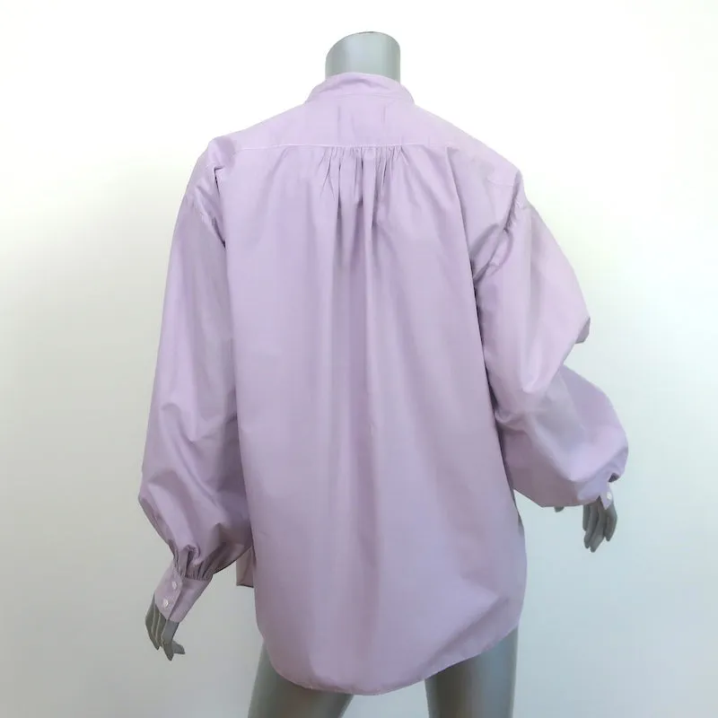 Blouse Nili Lotan Mattie en coton lilas, taille moyenne, manches blouson