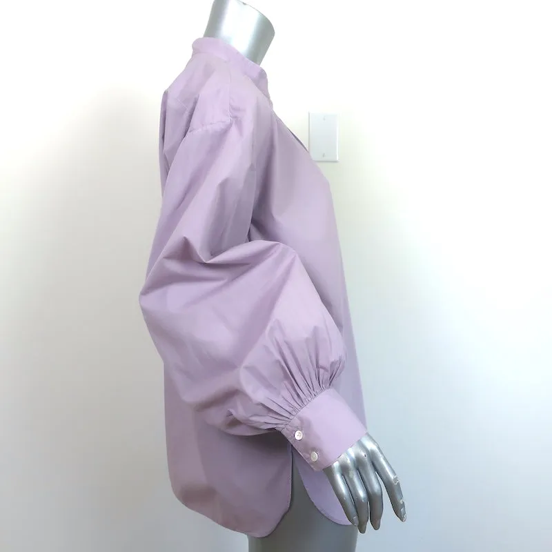 Blouse Nili Lotan Mattie en coton lilas, taille moyenne, manches blouson