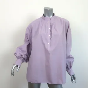 Nili Lotan Blouse Mattie Lilac Cotton Size Medium Blouson Sleeve Top