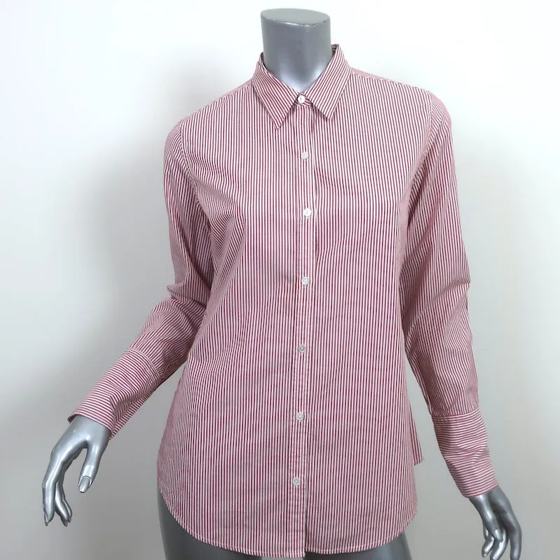 Chemise à rayures Nili Lotan Rouge/Blanc en coton Taille Petite Manches longues