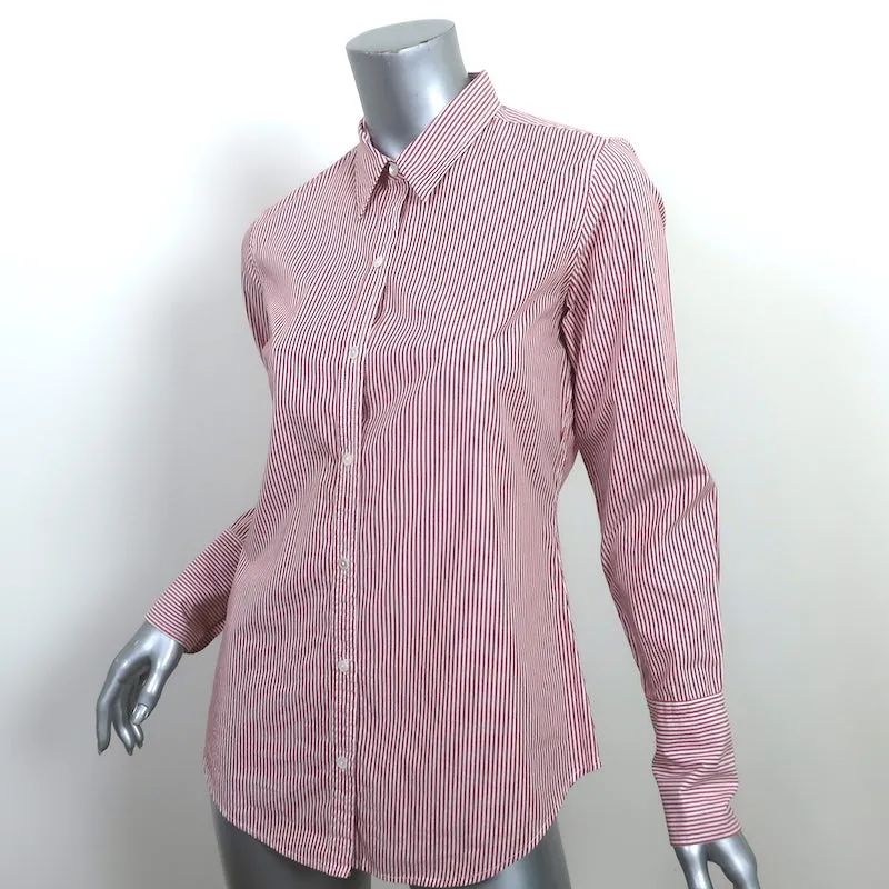 Chemise à rayures Nili Lotan Rouge/Blanc en coton Taille Petite Manches longues