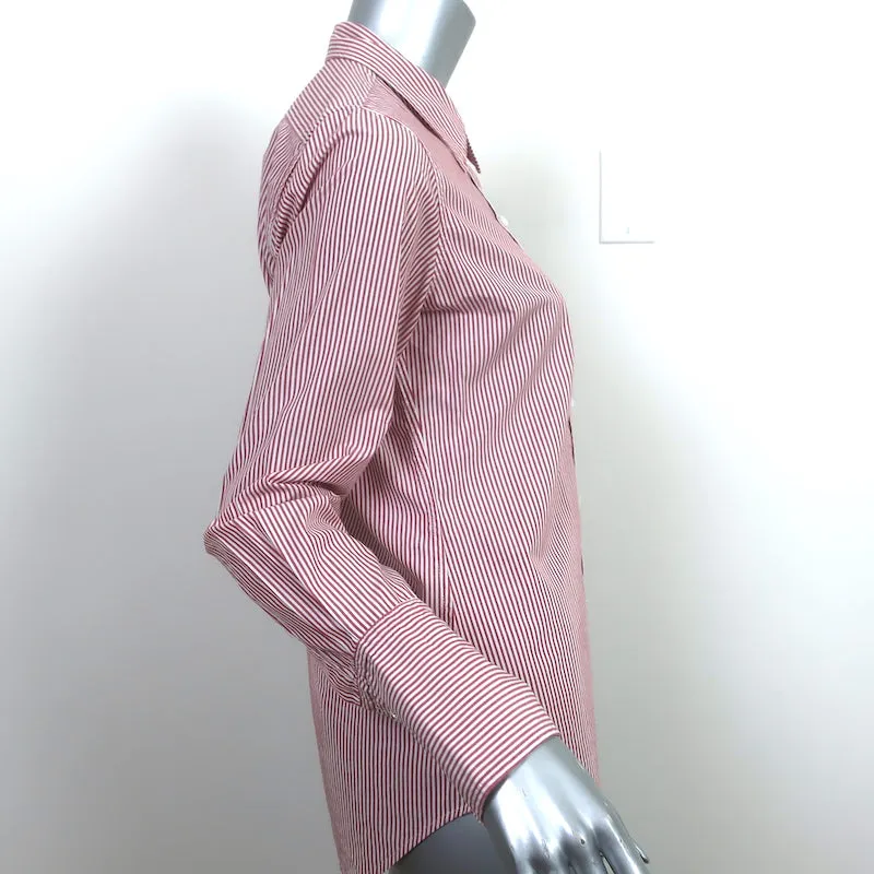 Chemise à rayures Nili Lotan Rouge/Blanc en coton Taille Petite Manches longues