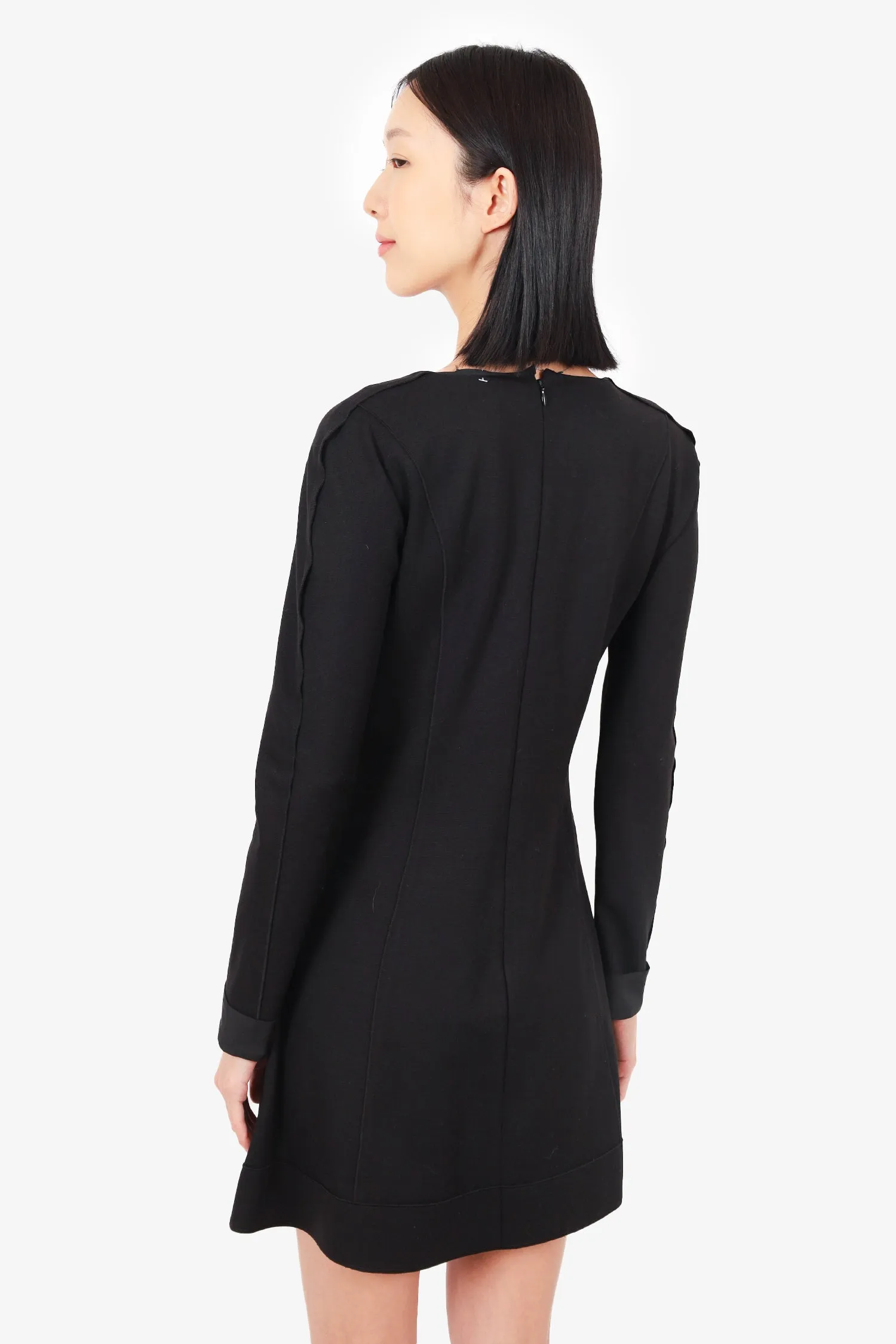 Robe longue en laine noire Nina Ricci avec poches taille 40