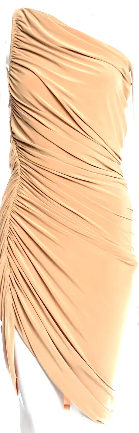 NORMA KAMALI NY. NEUF. NWT. Robe une épaule couleur neutre