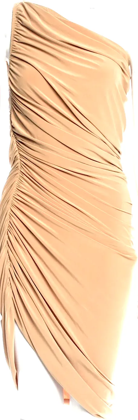 NORMA KAMALI NY. NEUF. NWT. Robe une épaule couleur neutre