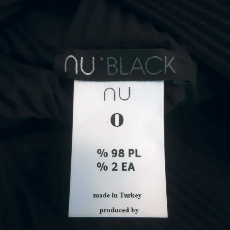 NU London Black Label Top à Plis Asymétriques Noir Taille 0 Blouse à Manches Courtes