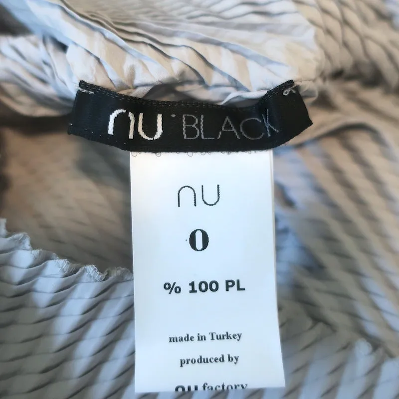 NU London Black Label Top Asymétrique Plissé Gris Clair Taille 0 Blouse à Manches Courtes