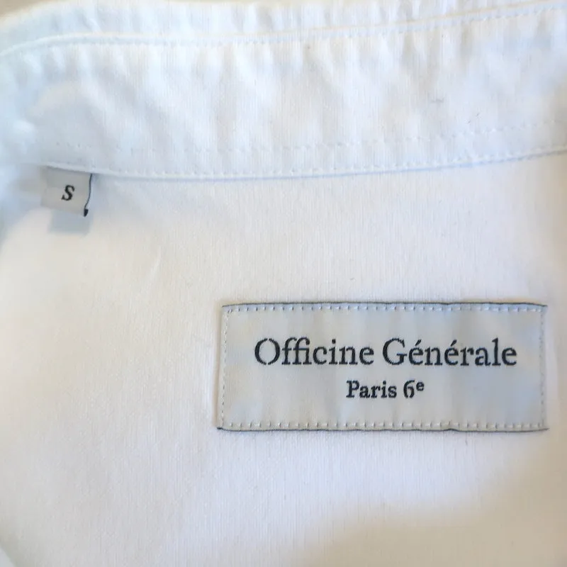 Officine Generale Benoit Chemise à Boutons Raw Edge en Coton Blanc Taille Small