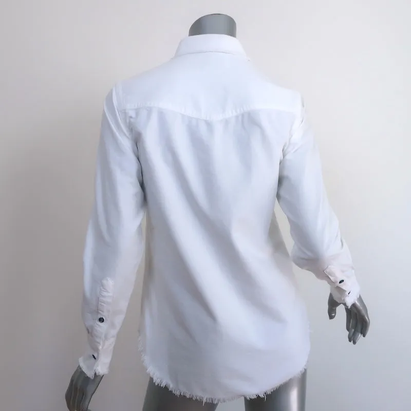 Officine Generale Benoit Chemise à Boutons Raw Edge en Coton Blanc Taille Small