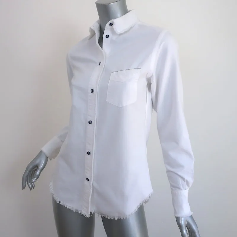 Officine Generale Benoit Chemise à Boutons Raw Edge en Coton Blanc Taille Small