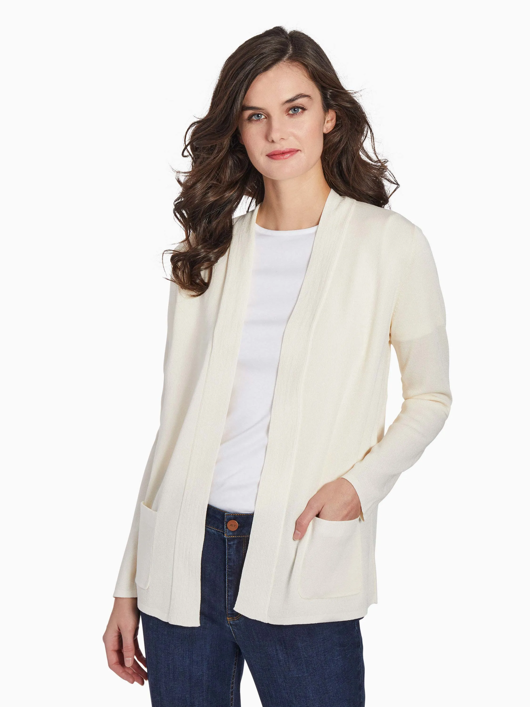 Cardigan Iconique Côtelé Ouvert