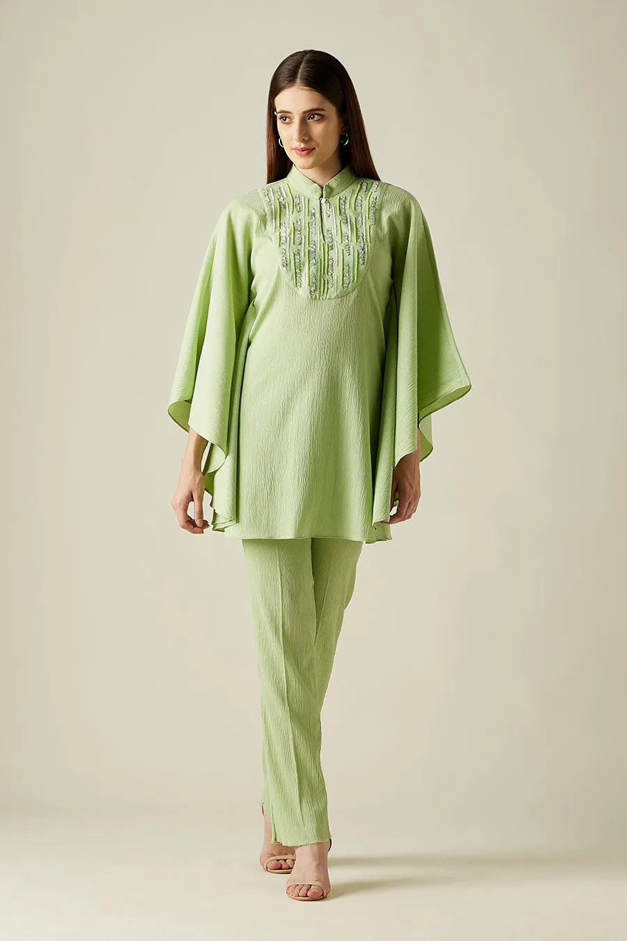 Ensemble Coordonné Kaftan et Pantalon Vert Galet
