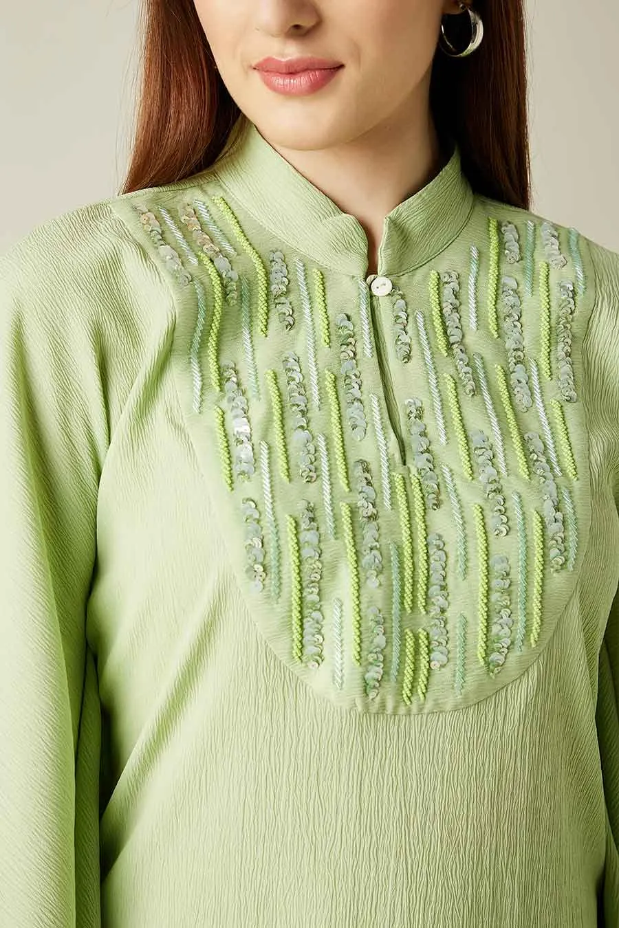 Ensemble Coordonné Kaftan et Pantalon Vert Galet