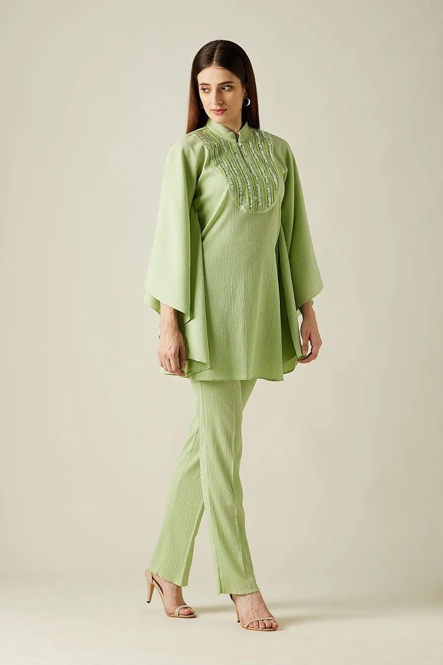 Ensemble Coordonné Kaftan et Pantalon Vert Galet