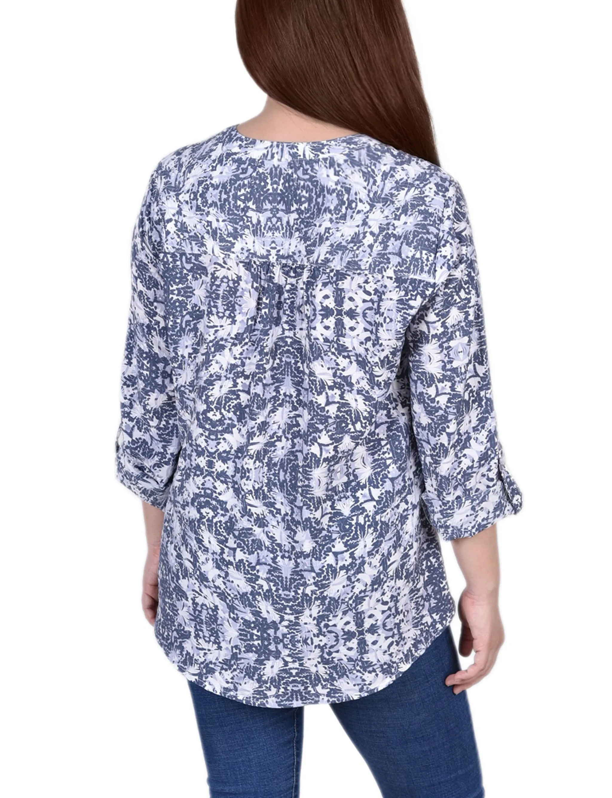 Blouse Petite à manches 3/4 retroussées
