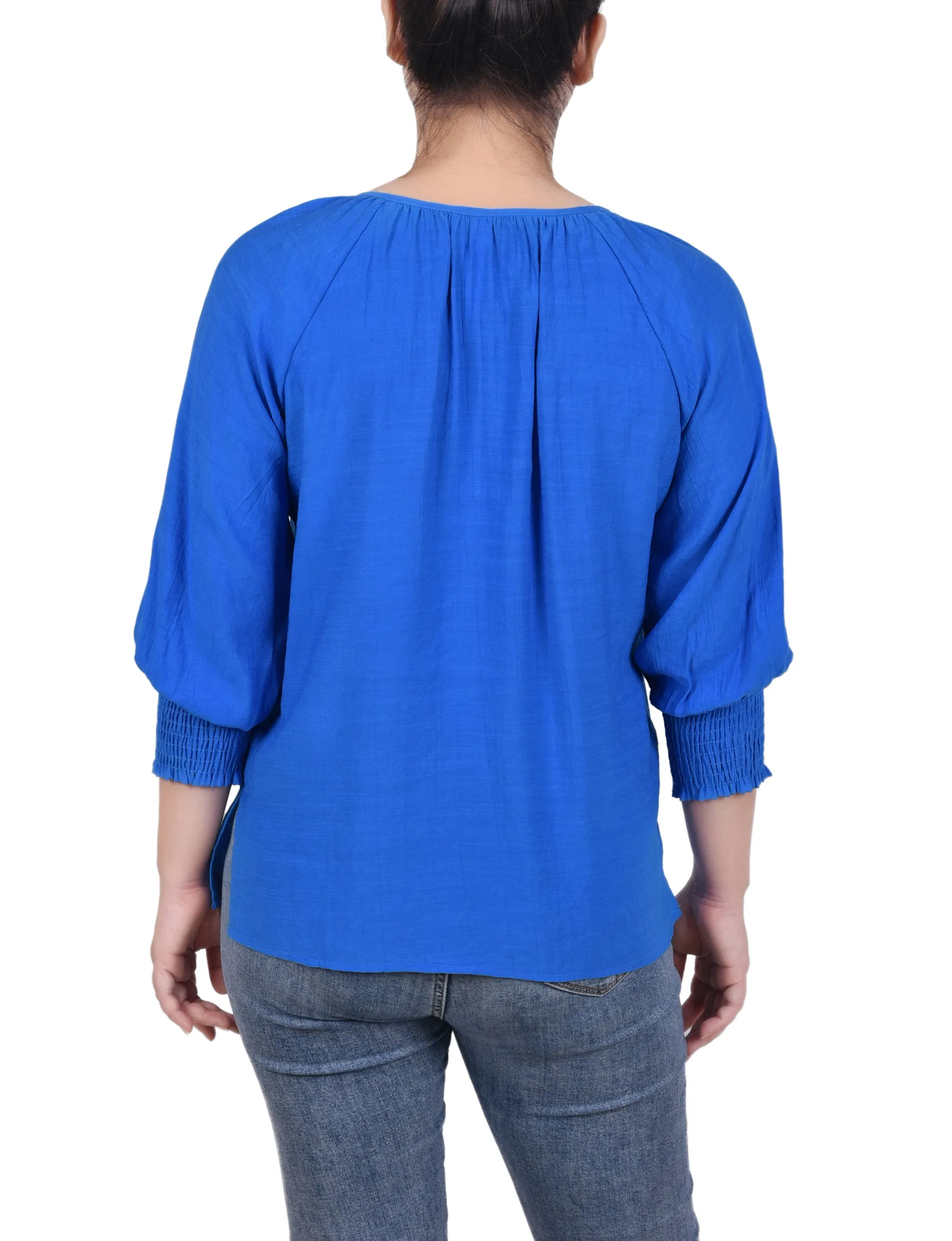 Blouse à boutonnage devant avec manches 3/4