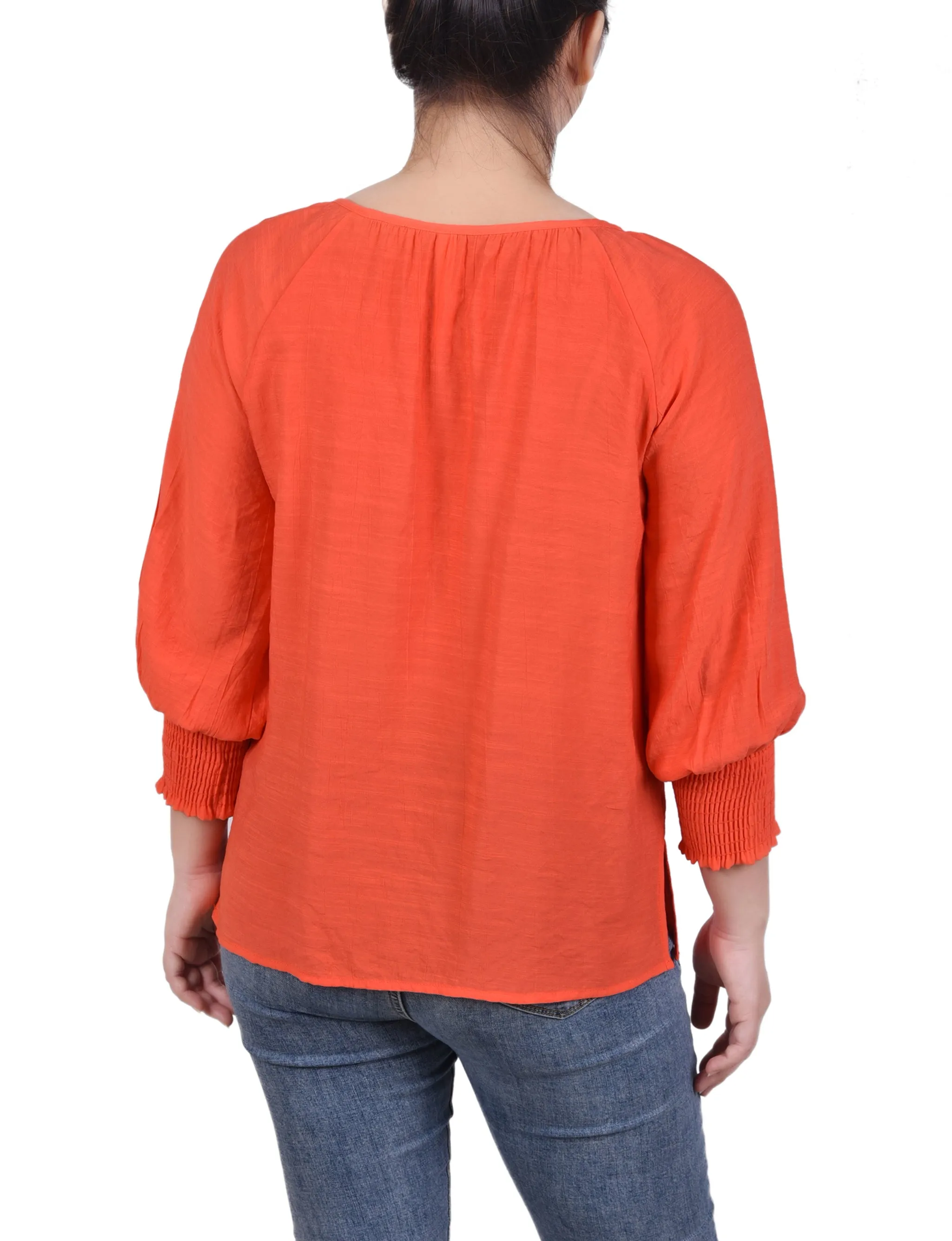 Blouse à boutonnage devant avec manches 3/4