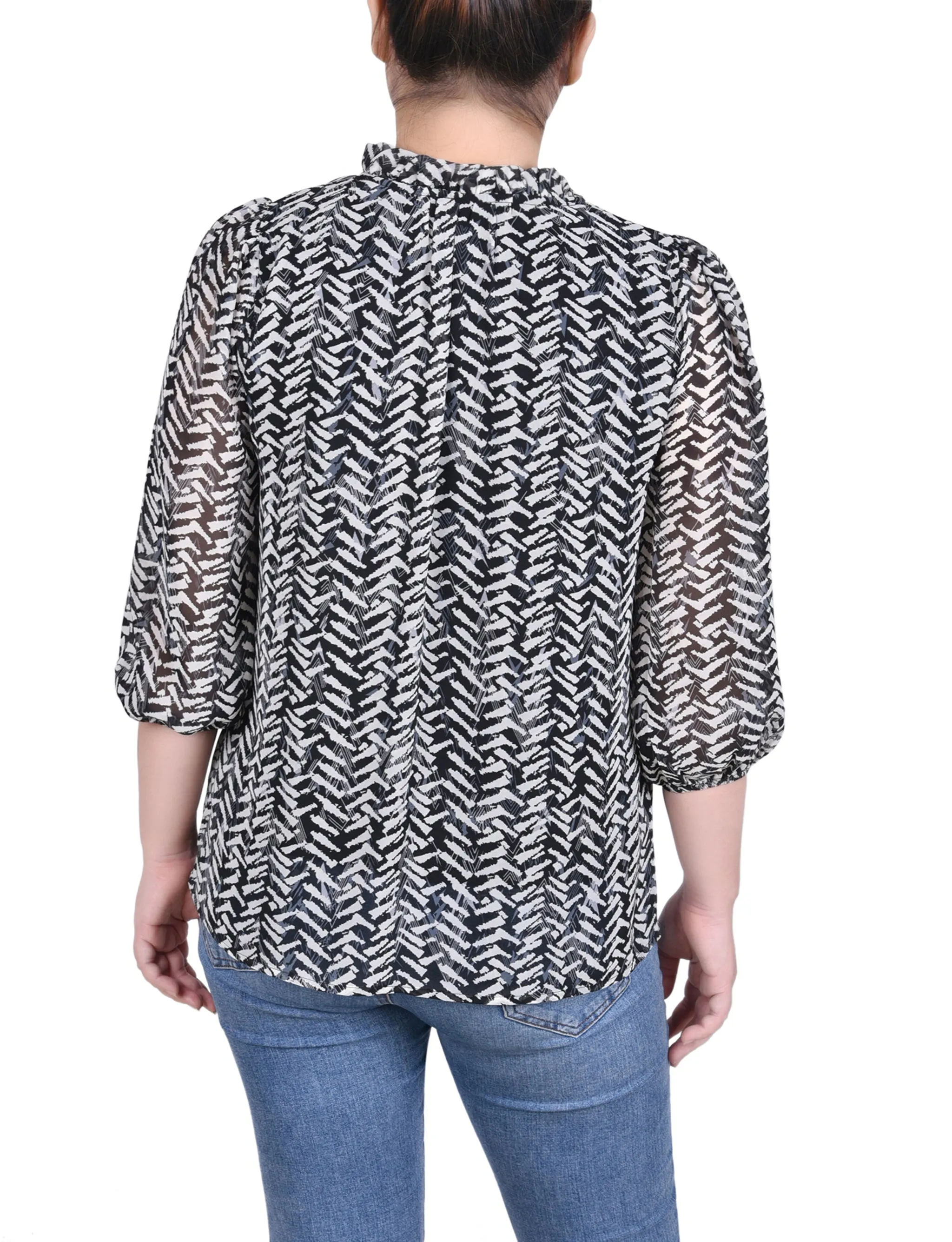 Blouse en mousseline 3/4 manches