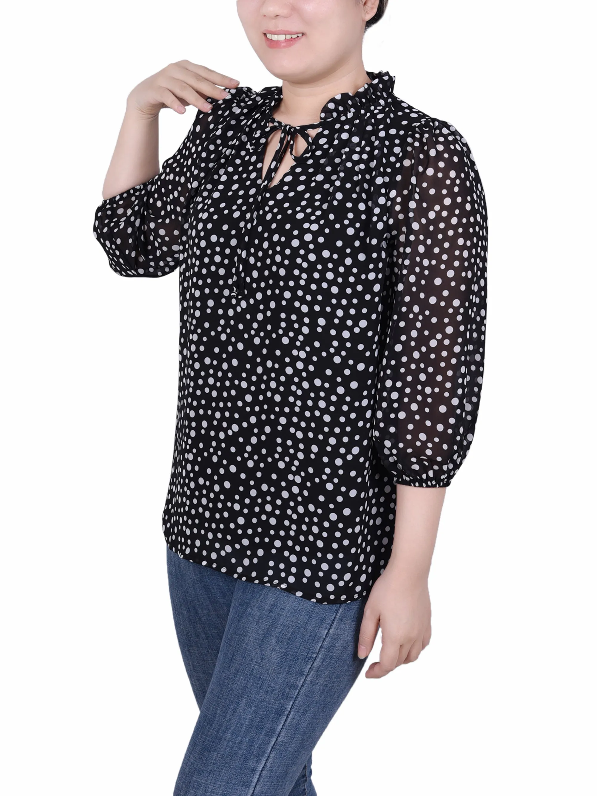 Blouse en mousseline 3/4 manches