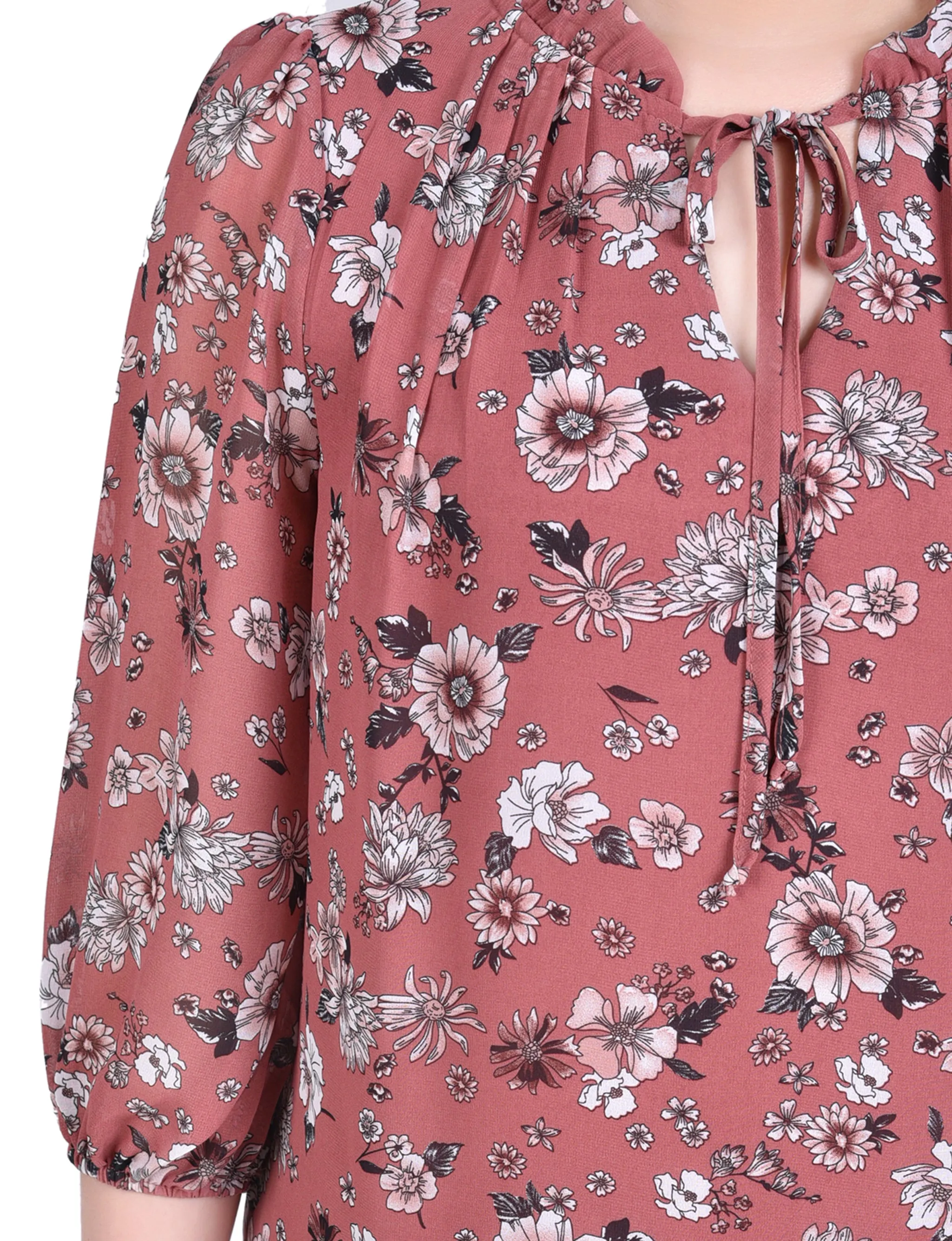 Blouse en mousseline 3/4 manches