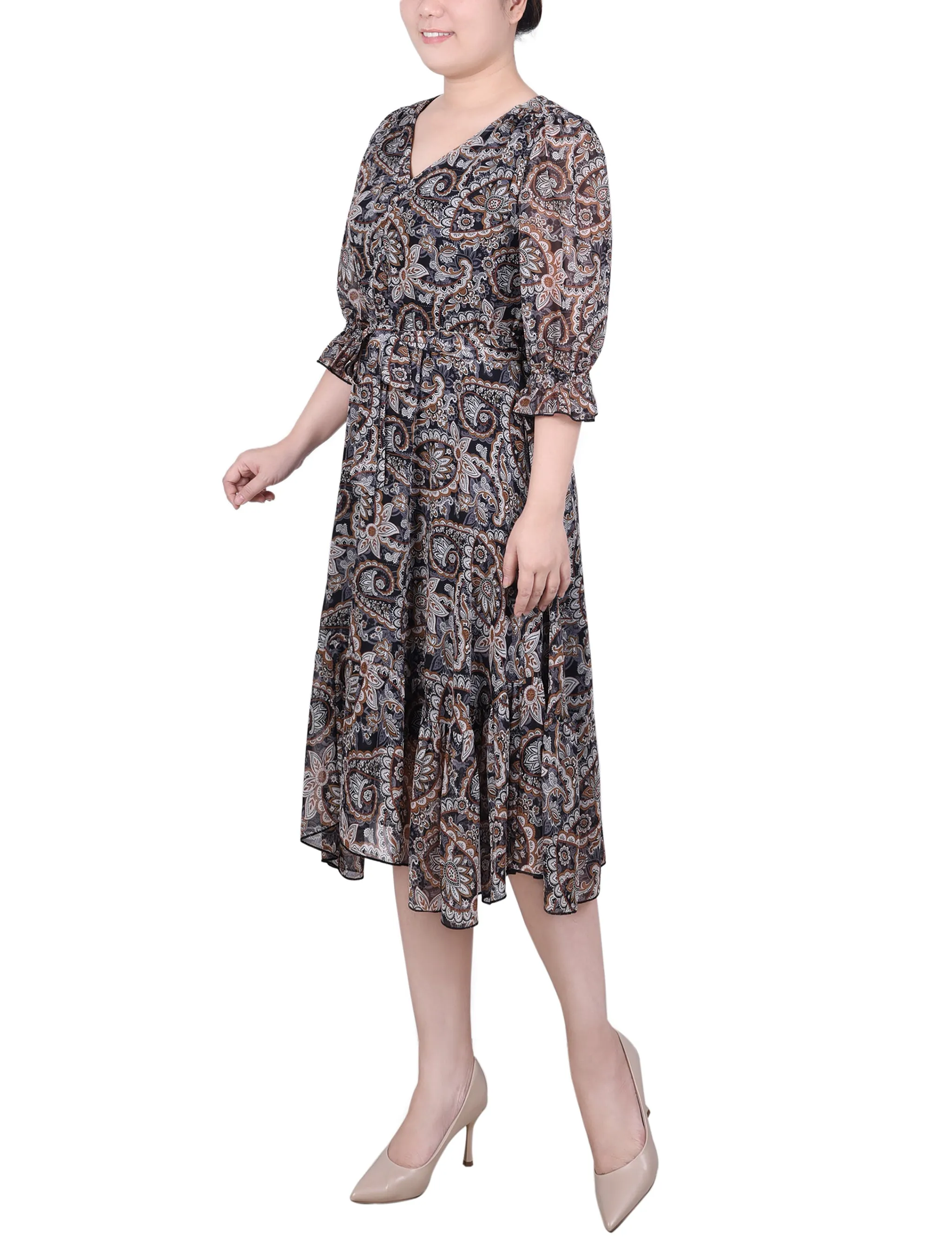 Blouse en mousseline 3/4 manches