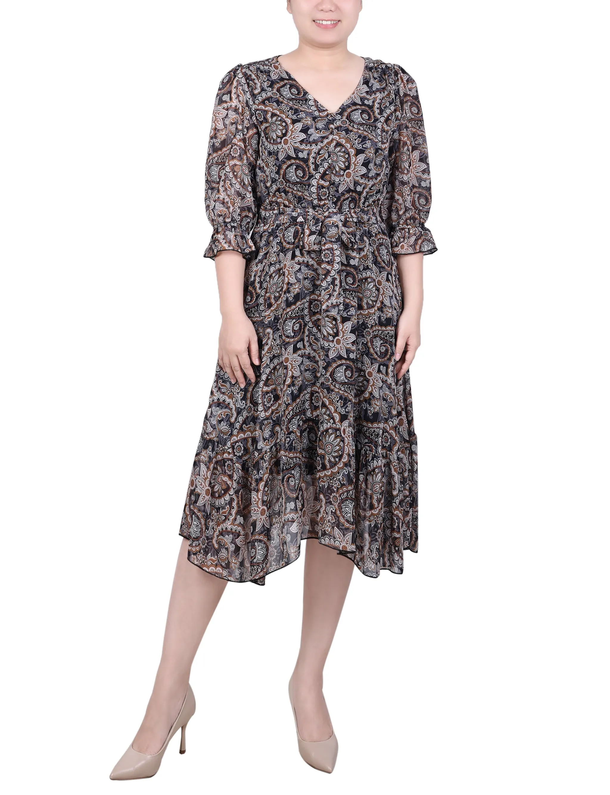 Blouse en mousseline 3/4 manches