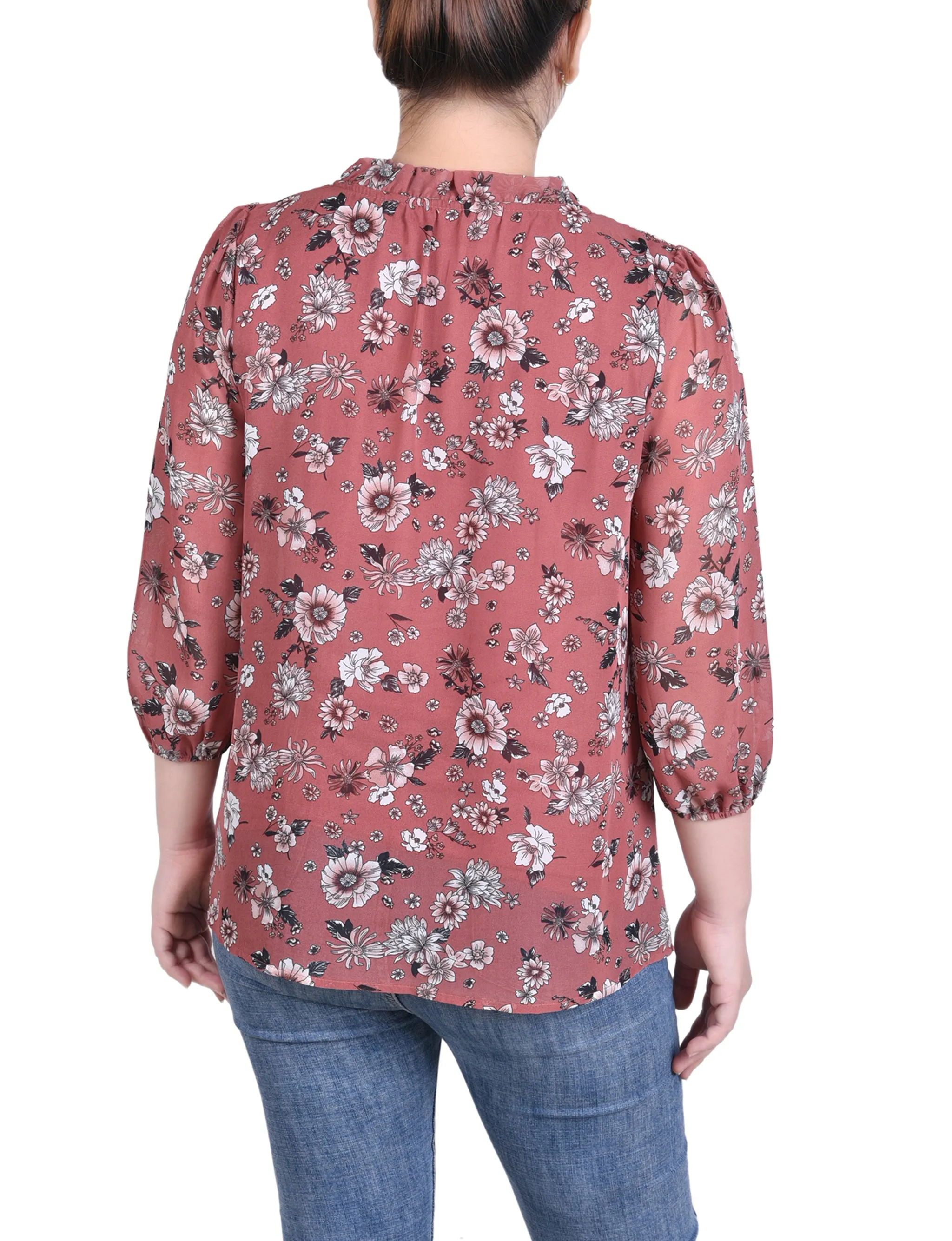 Blouse en mousseline 3/4 manches