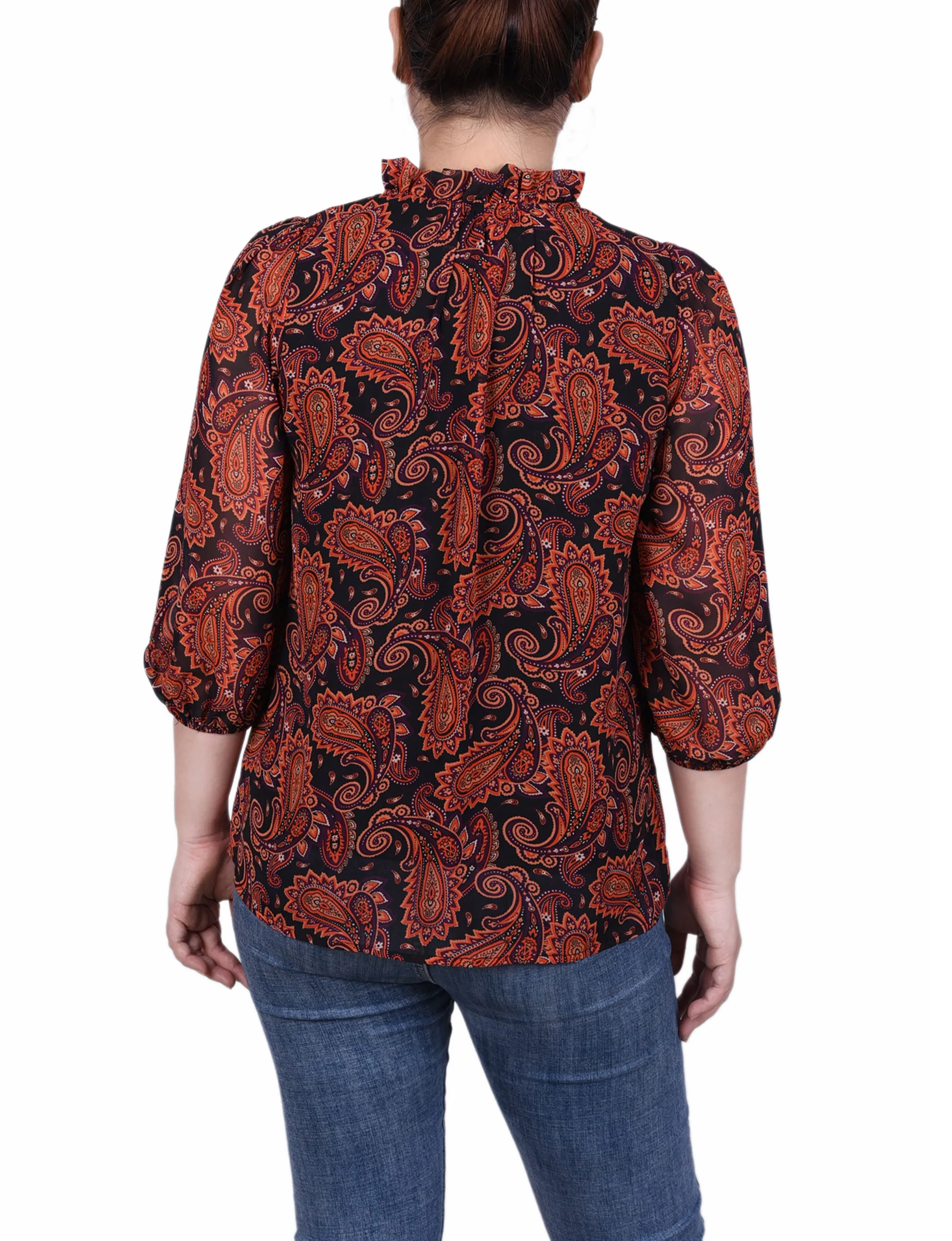 Blouse en mousseline 3/4 manches