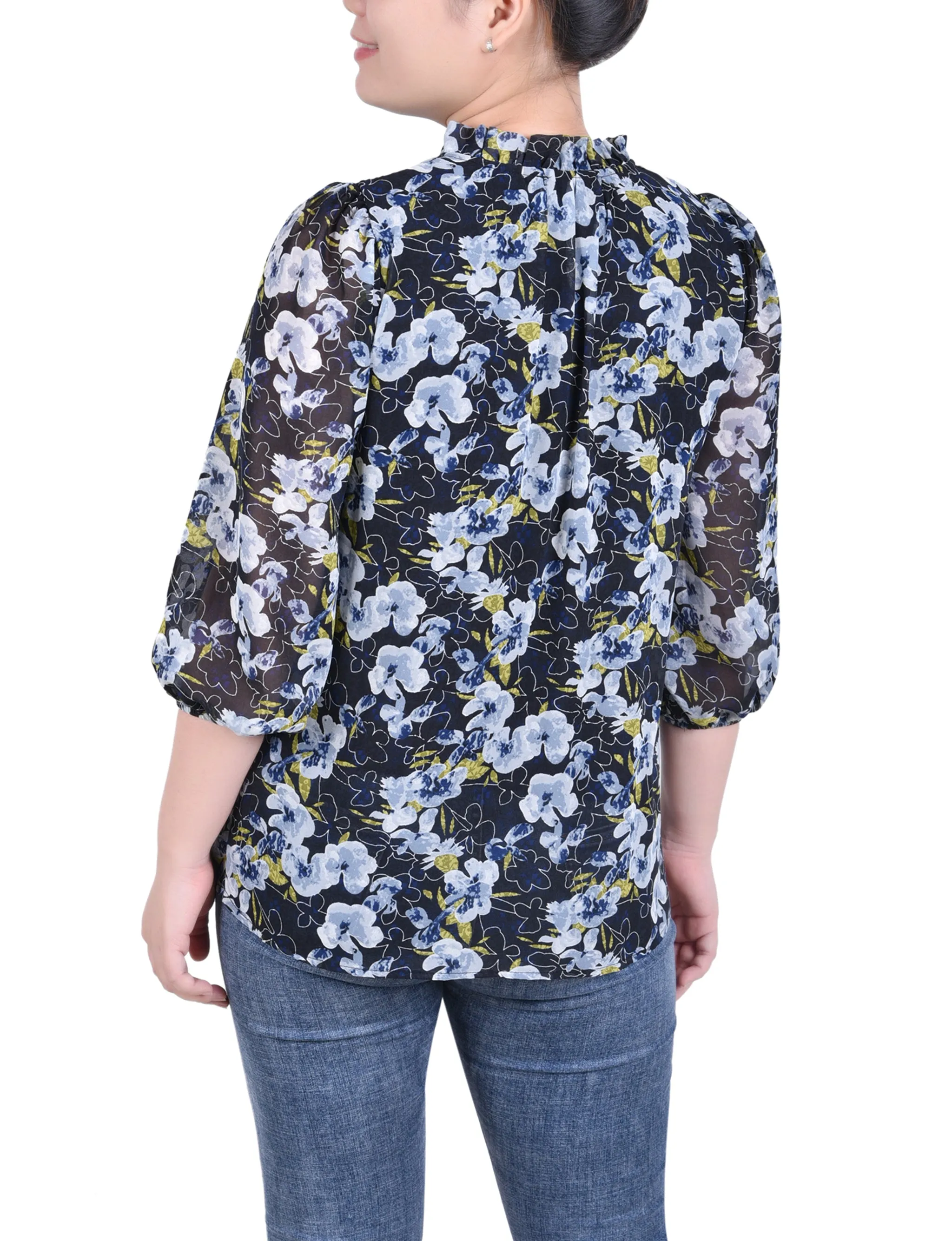 Blouse en mousseline 3/4 manches