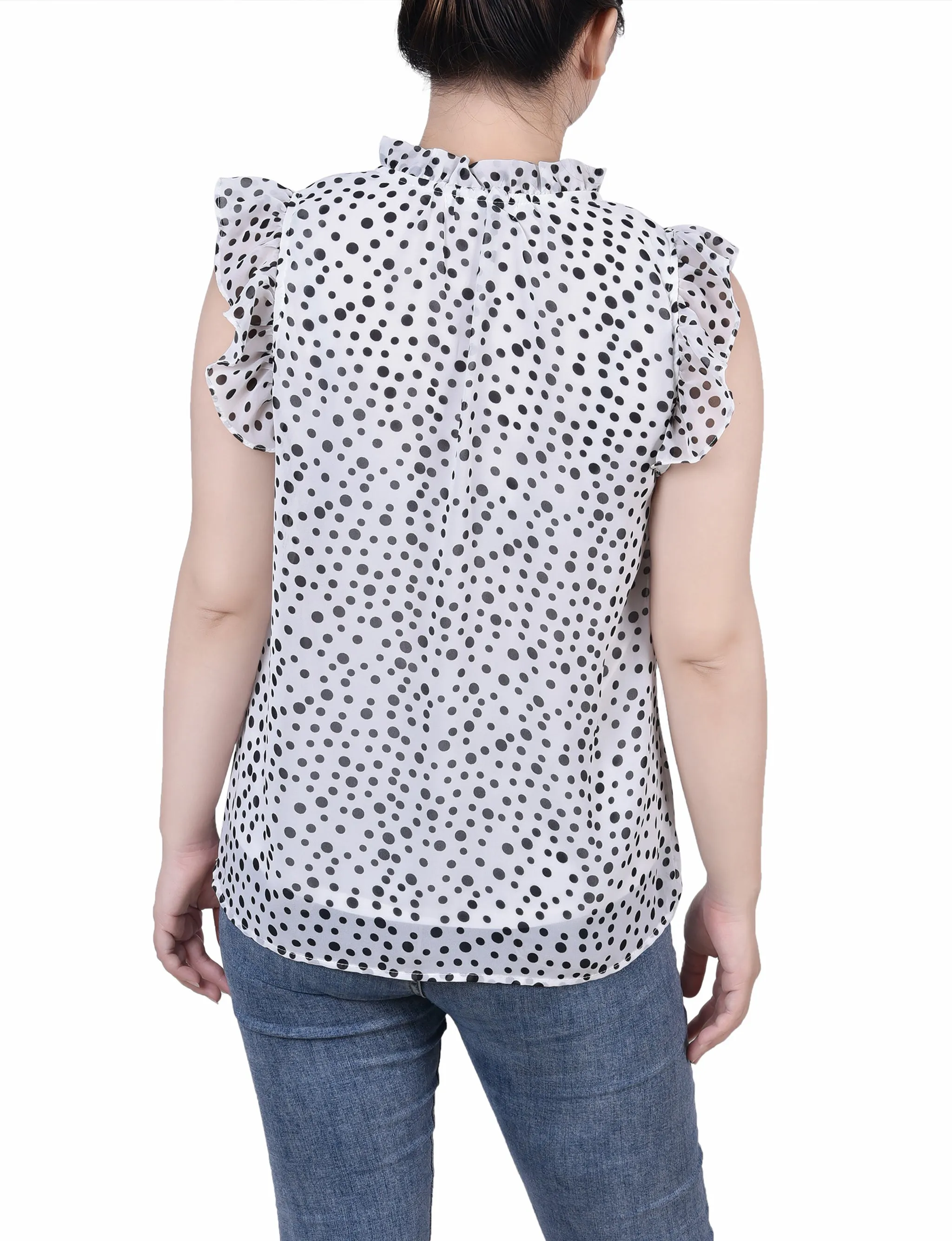 Blouse à manches froncées avec fermeture à nouer