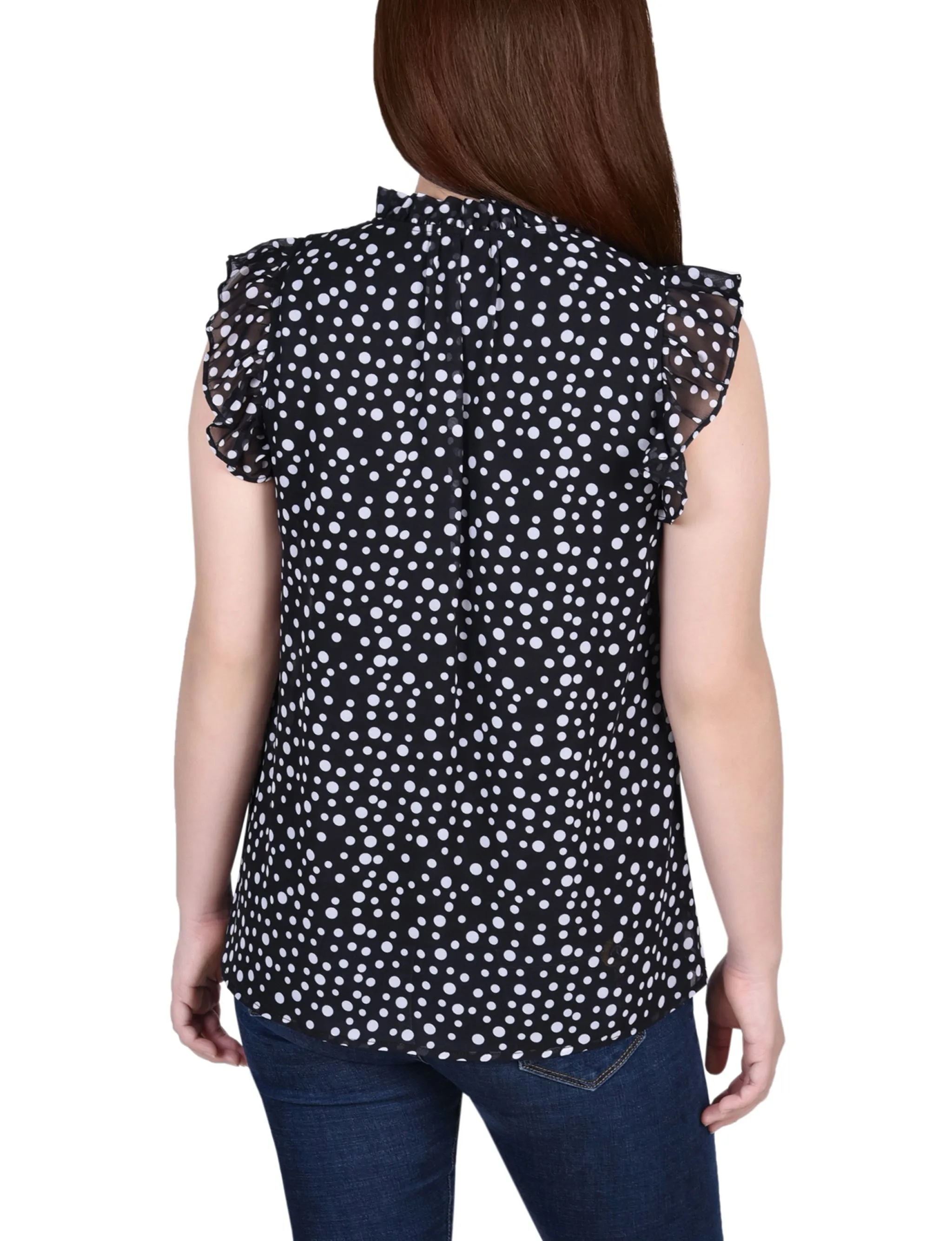 Blouse à manches froncées avec fermeture à nouer