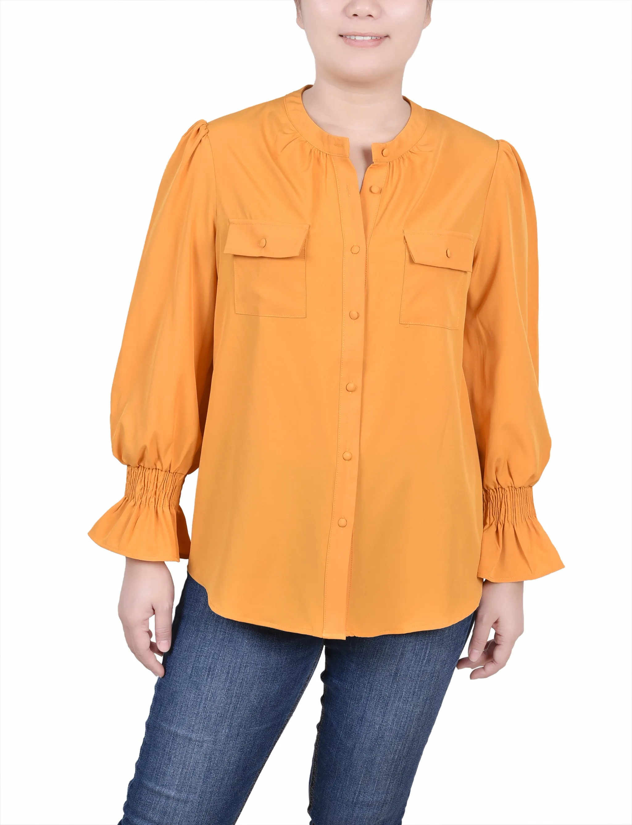 Blouse à poignets froncés Petite
