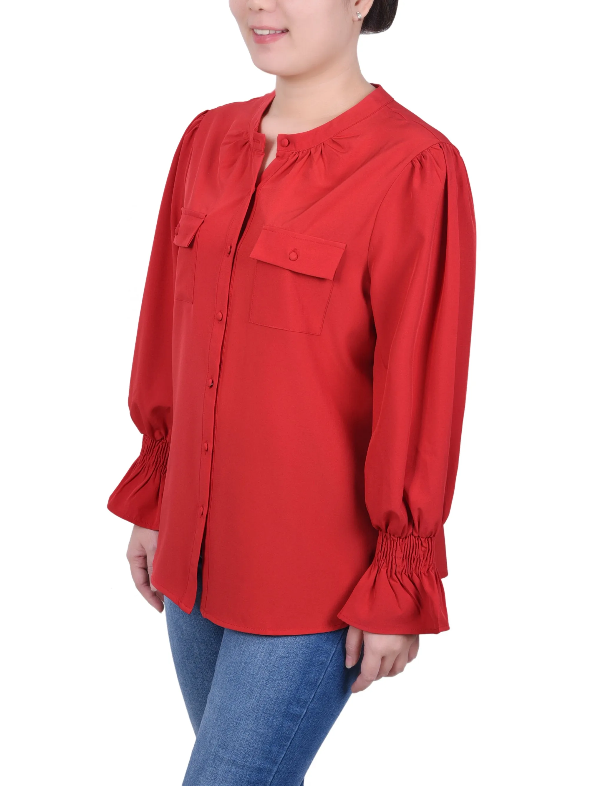Blouse à poignets froncés Petite