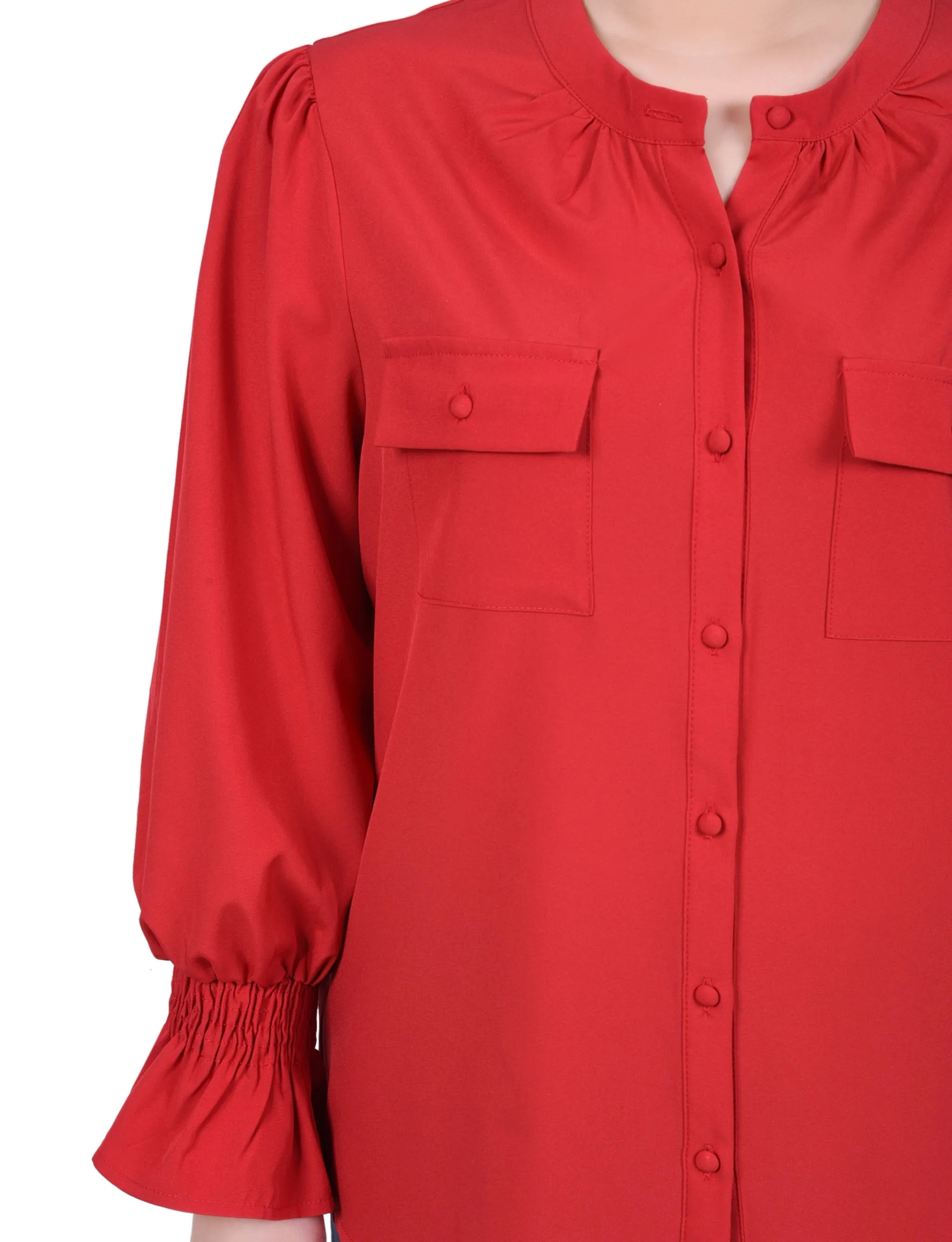 Blouse à poignets froncés Petite