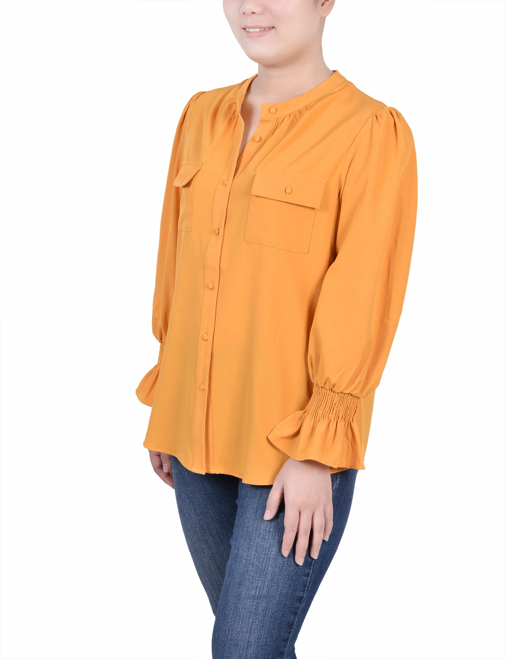 Blouse à poignets froncés Petite