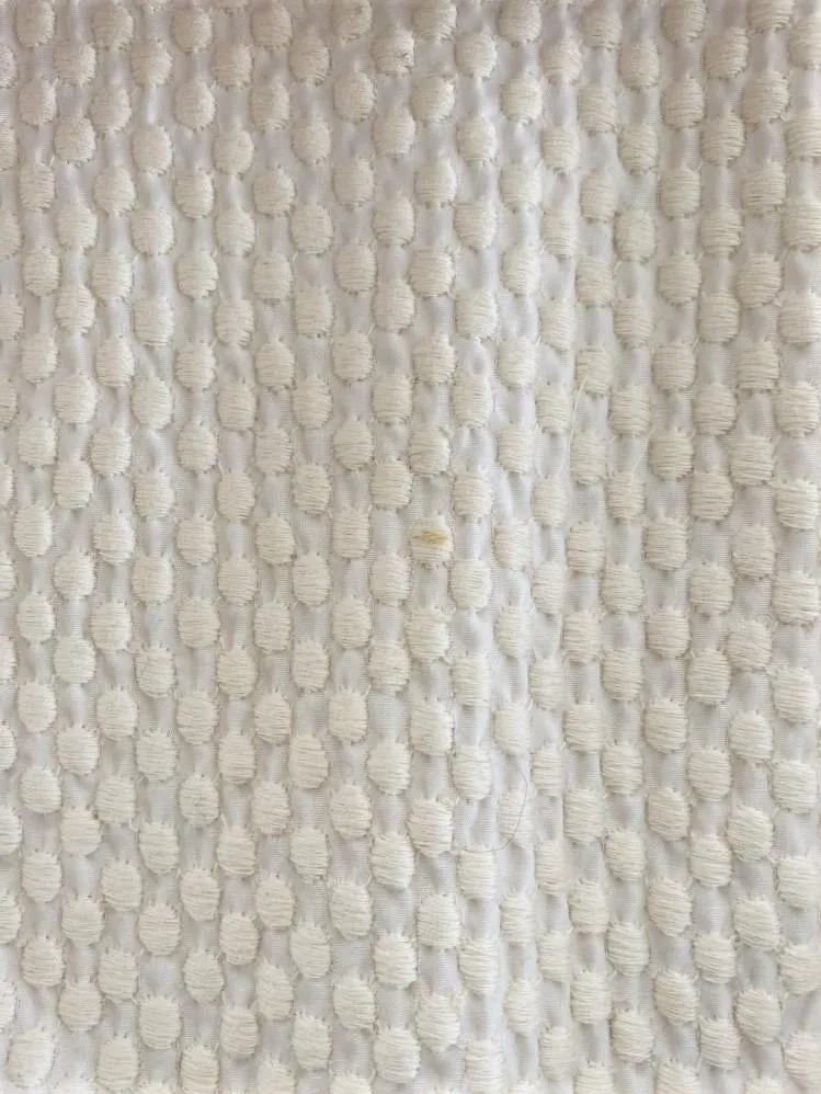 Pierre Balmain Haut sans manches péplum crème pois brodé coton taille 38