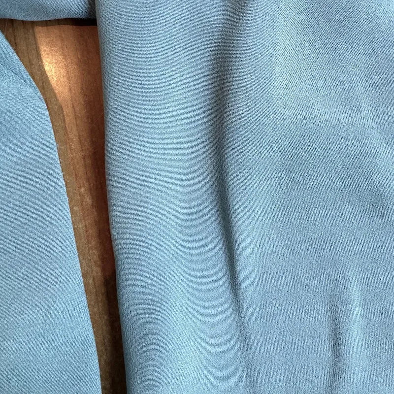 Rachel Comey Blouse à Volants Bleue en Soie Taille 6 Haut à Manches Longues avec Découpes