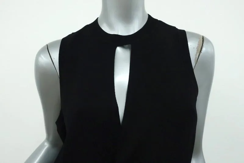Rag & Bone Hart Collier Tank Top Noir en Jersey à Côtes Taille Medium Haut Sans Manches à Drapé
