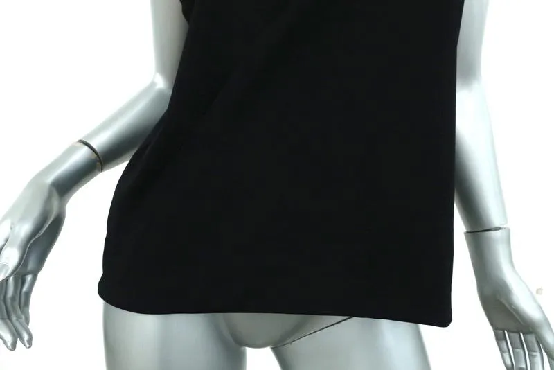 Rag & Bone Hart Collier Tank Top Noir en Jersey à Côtes Taille Medium Haut Sans Manches à Drapé