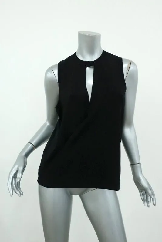 Rag & Bone Hart Collier Tank Top Noir en Jersey à Côtes Taille Medium Haut Sans Manches à Drapé