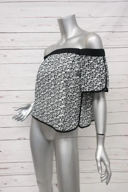 Rag & Bone Haut décolleté Flavia Blanc/Noir en coton à œillets Taille Très Petite