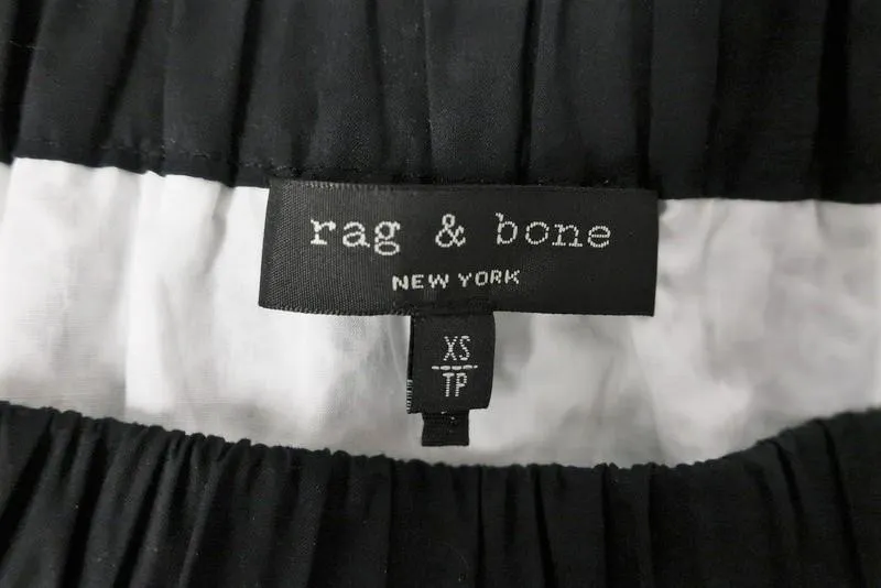 Rag & Bone Haut décolleté Flavia Blanc/Noir en coton à œillets Taille Très Petite