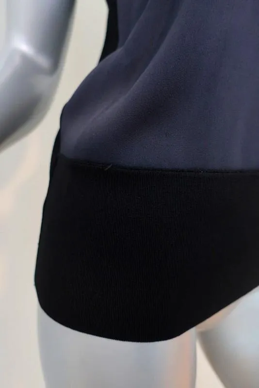 Rag & Bone Débardeur Darcie Satin Marine & Maille Côtelée Noire Taille Petit Haut Sans Manches