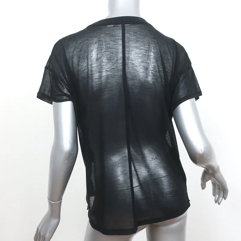 Rag & Bone/JEAN T-shirt vintage effet brûlé noir taille moyenne manches courtes