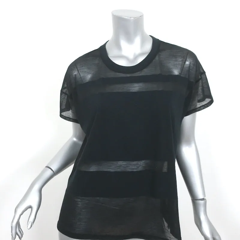 Rag & Bone/JEAN T-shirt vintage effet brûlé noir taille moyenne manches courtes